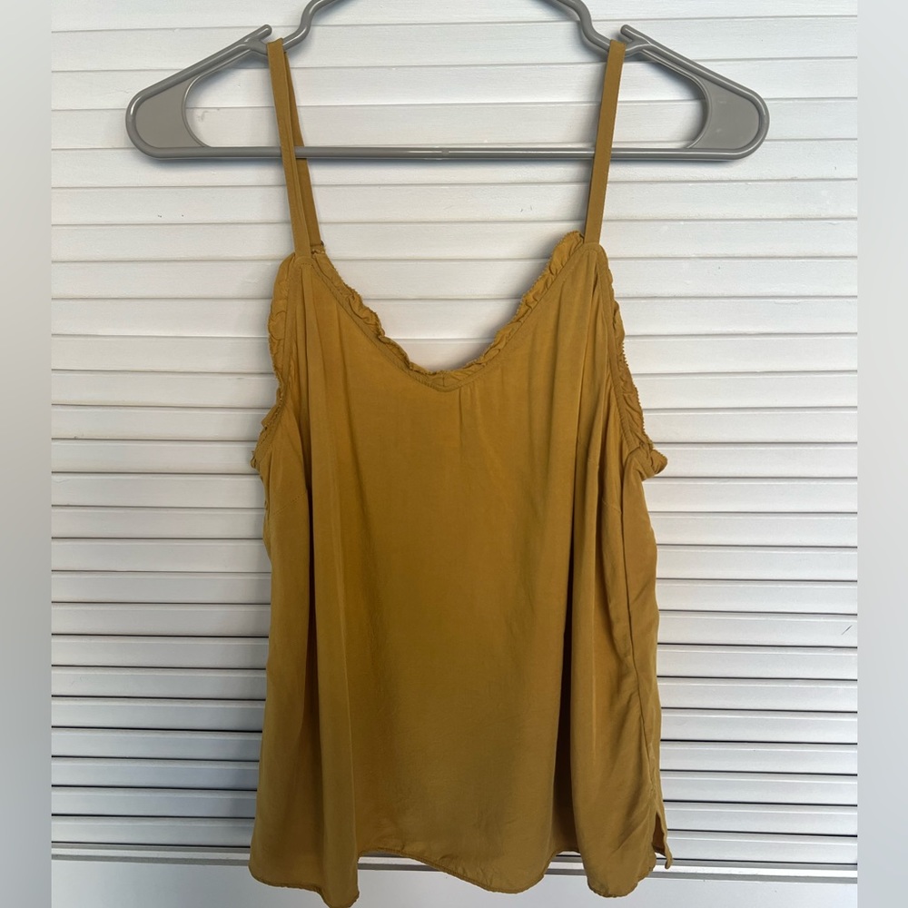 Mustard thin strapped tank top/cami